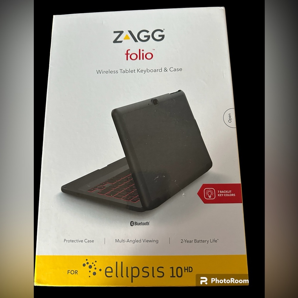 ZAGG Folio keyboard & case for ellipsis 10hd - thin, lightweight, protective NWT